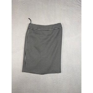 Kasper Black White Houndstooth Pencil Skirt Size 6 Office Business Professional